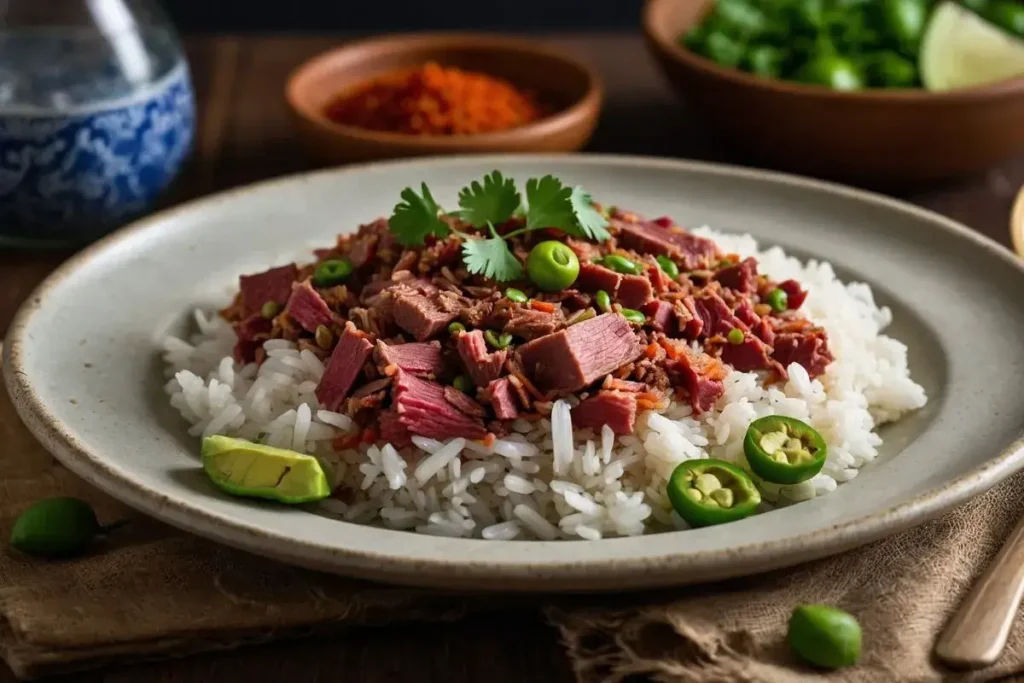 Puerto Rican Style Corned Beef Rice